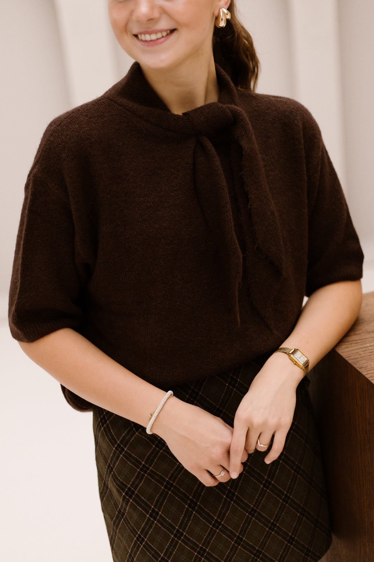 Liselot Pullover Scarf Brown