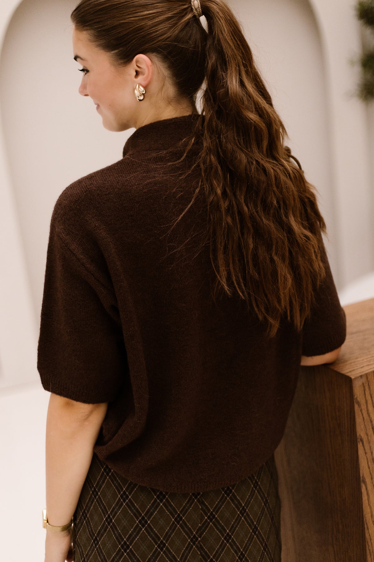 Liselot Pullover Scarf Brown