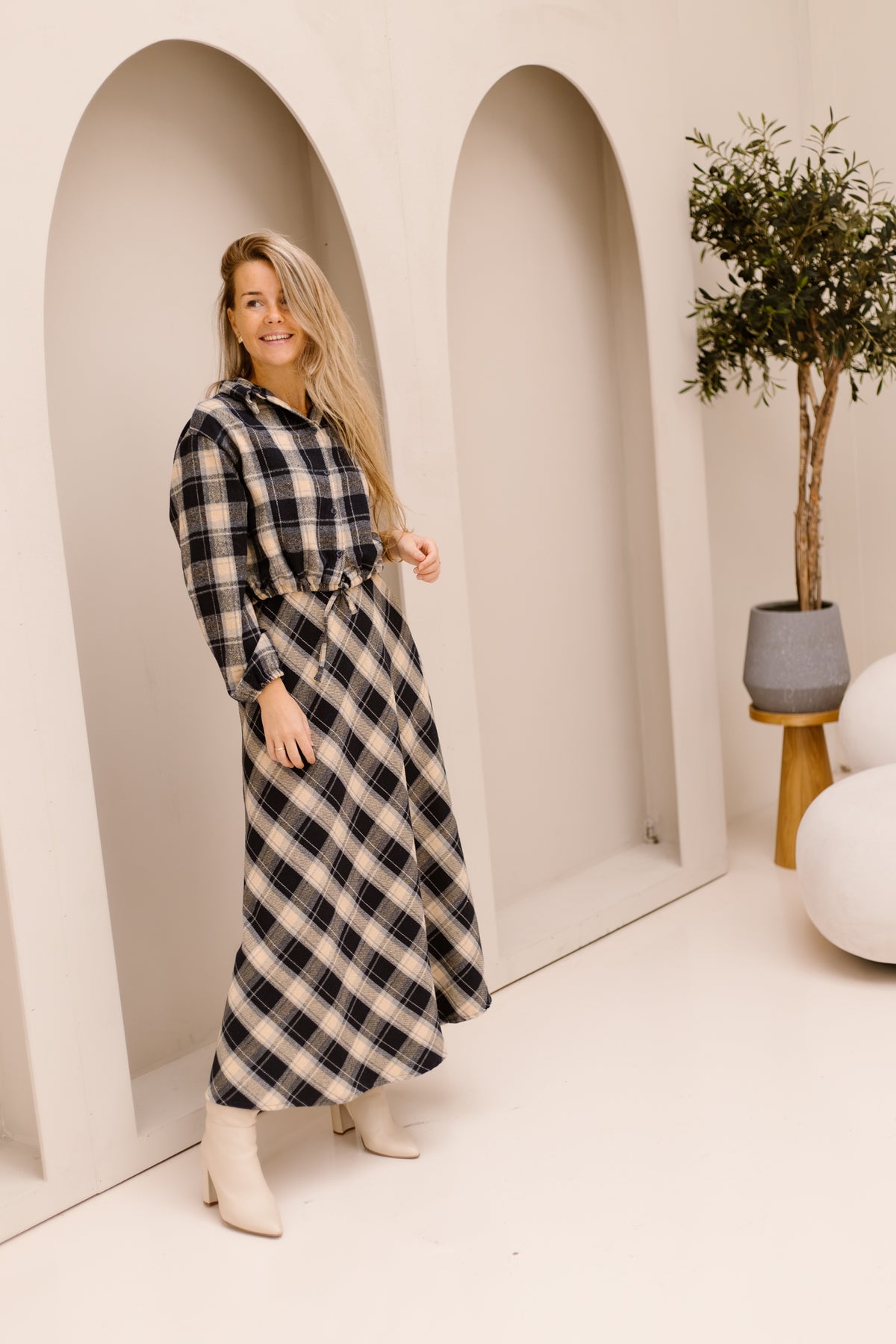 Lia Skirt Check Blue