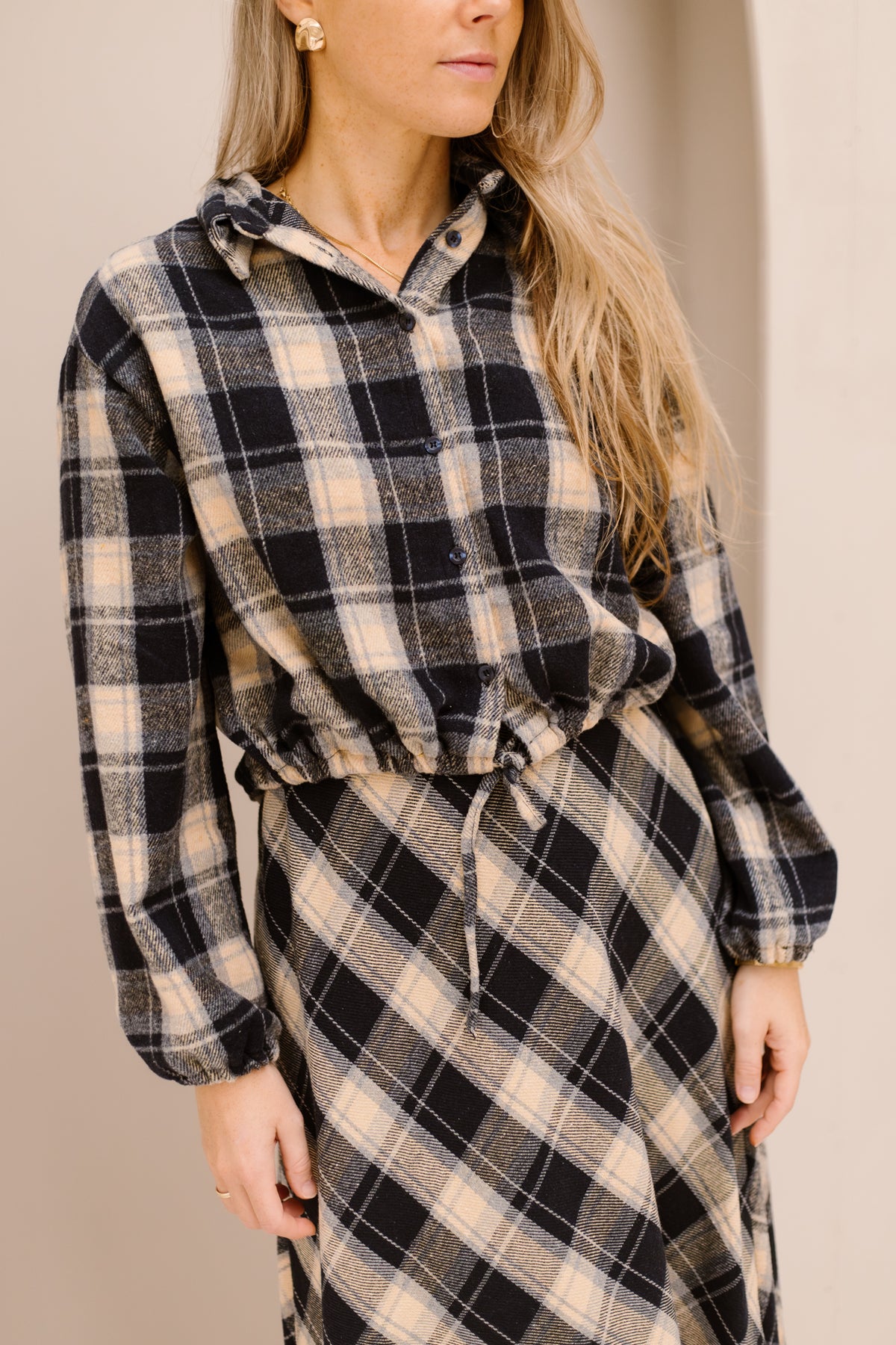 Lia Blouse Check Blue