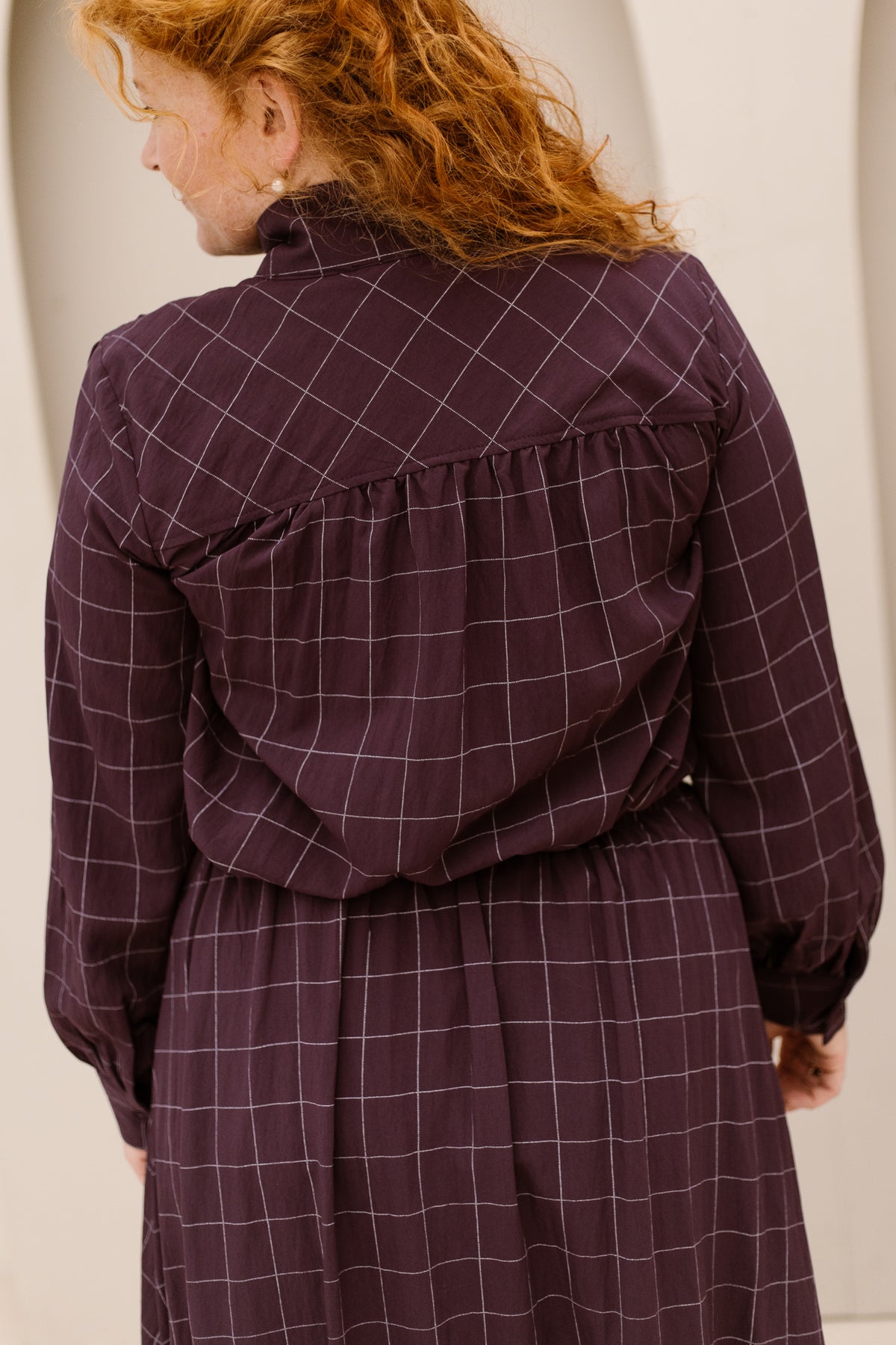 Objliva L/S Shirt Plum/Check