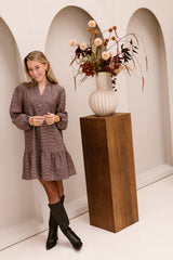 Jenin print dress bordeaux/blue