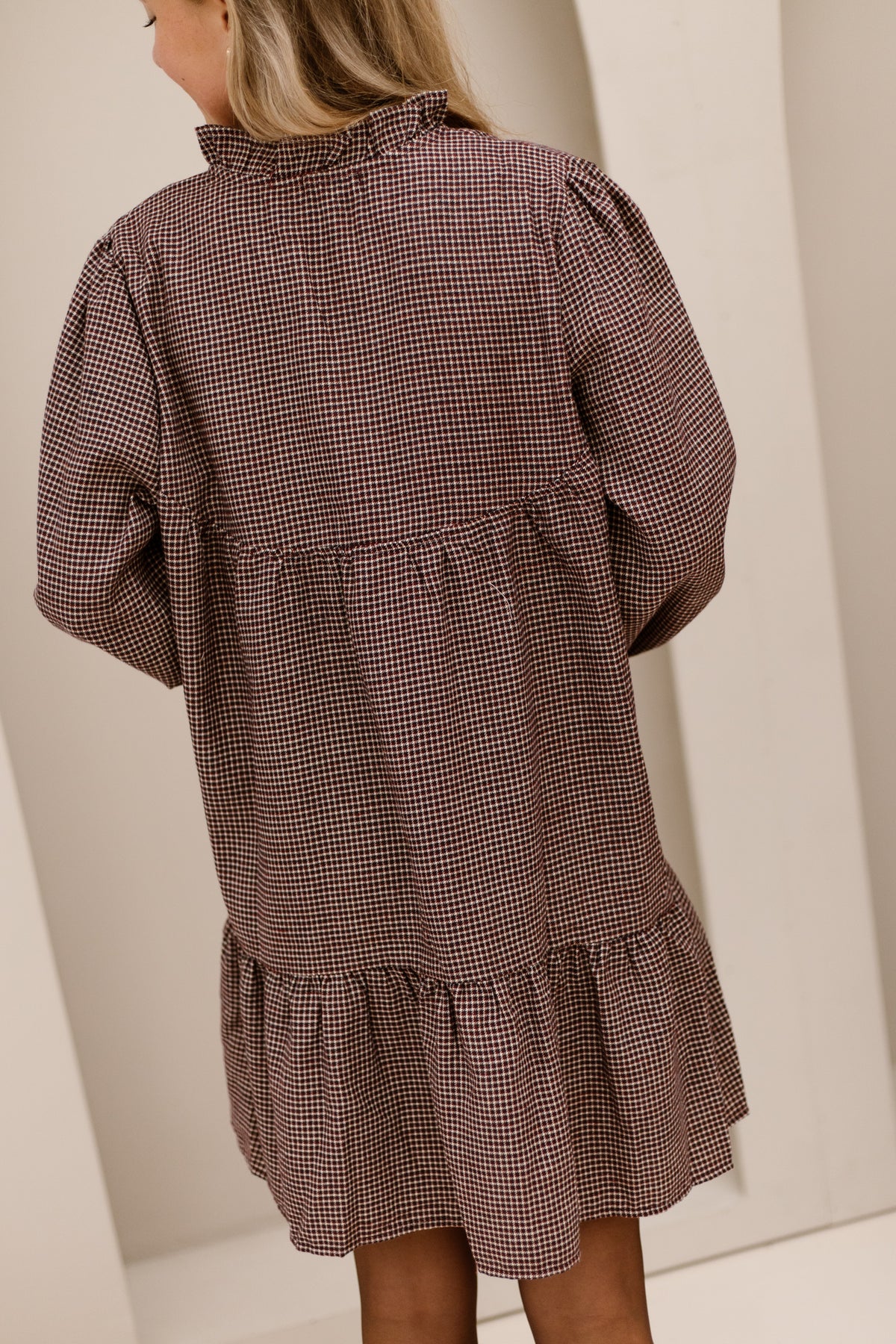 Jenin print dress bordeaux/blue