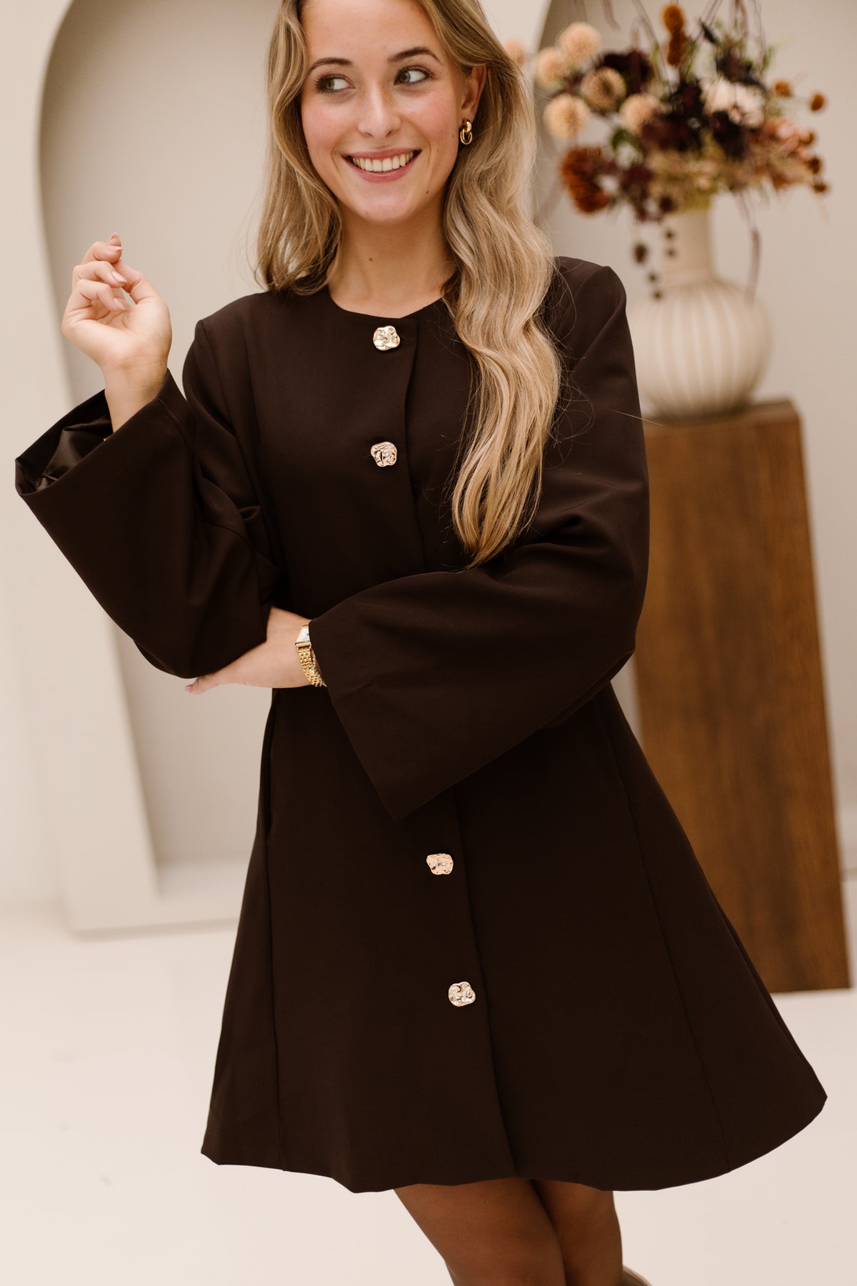 Blazer-Kleid braun