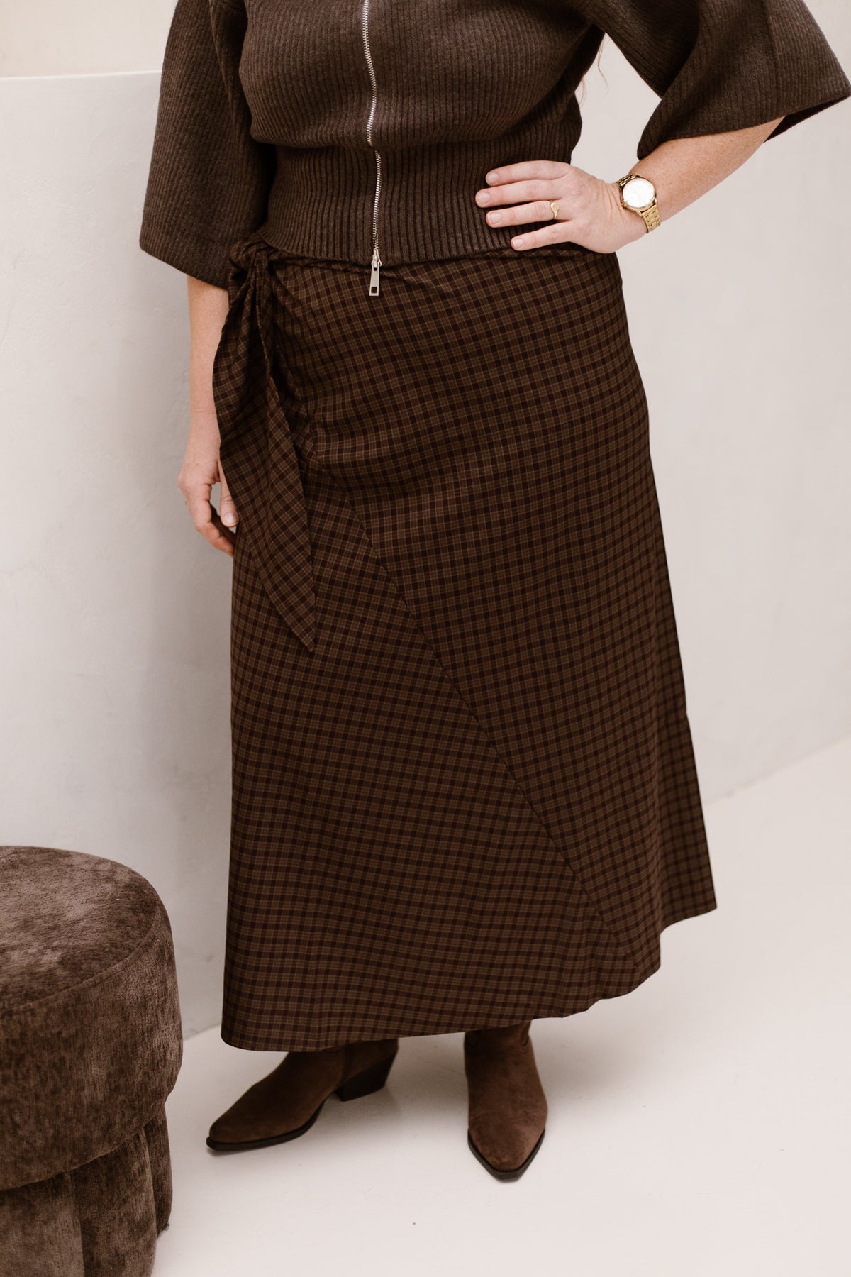 Mitty Skirt Devana Brown Check