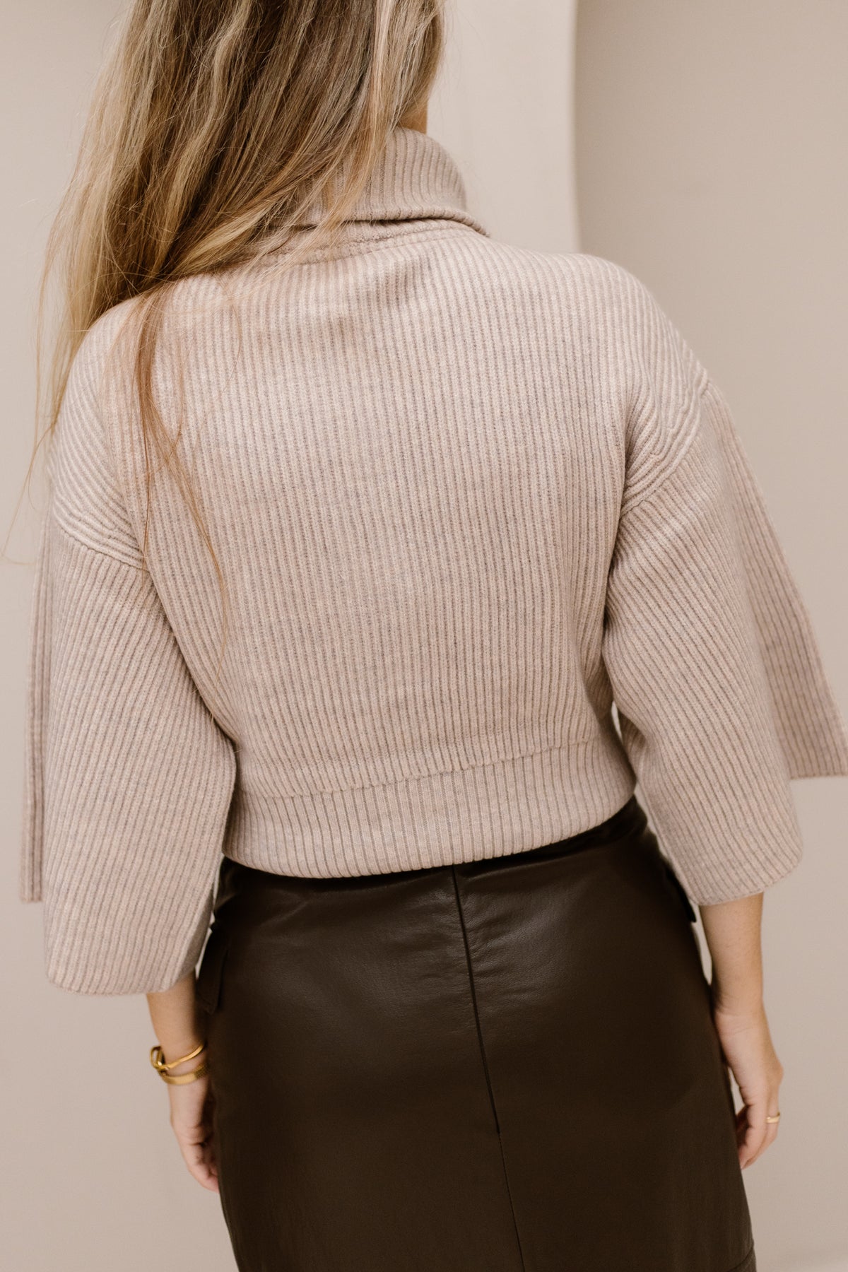 RowCC zip knit bone