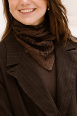 Ariya paisley knit scarf brown melange