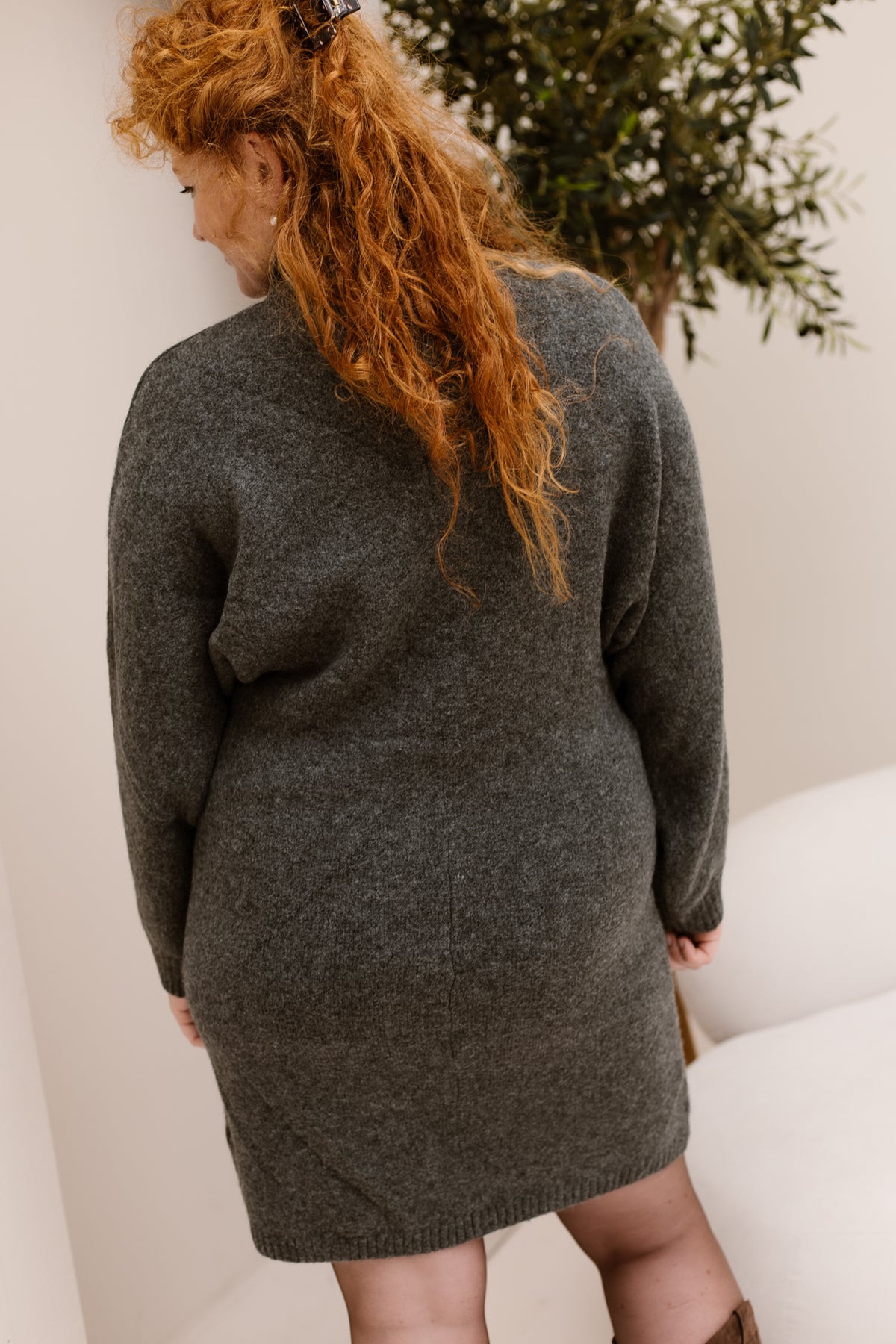 Dress Short Seam Knit Charcoal 18706
