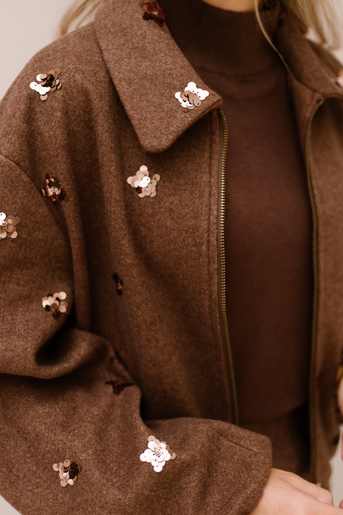 Jacket flowers coffee 08700