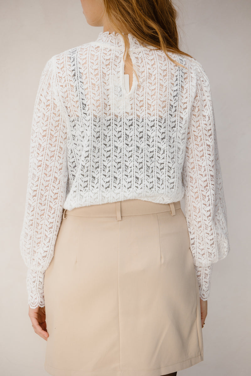 Lace blouse top white 9022