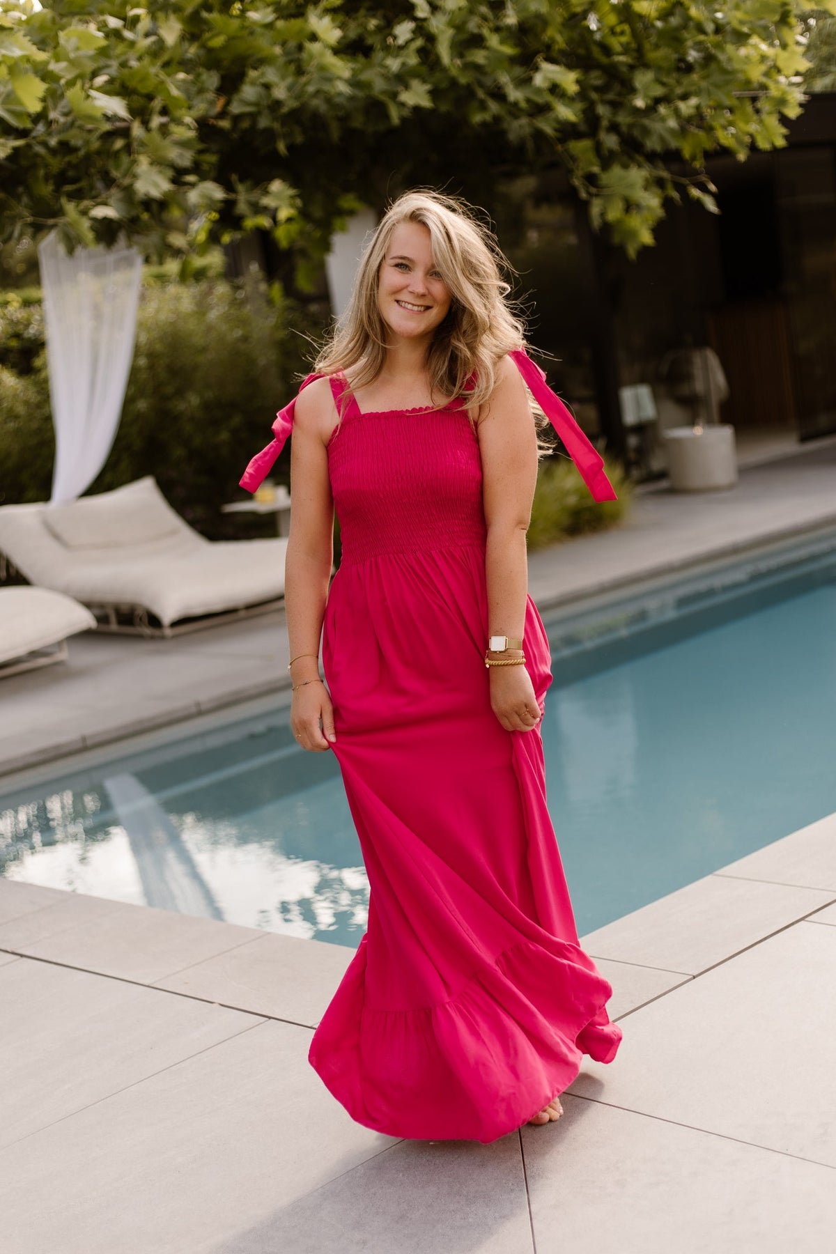 Aaltje Dress Fuchsia - Bij Keesje - Bij Keesje - Jurk