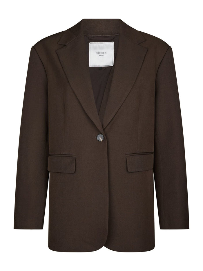 Aarielle Structure Blazer Dark Brown - Bij Keesje - Neo Noir