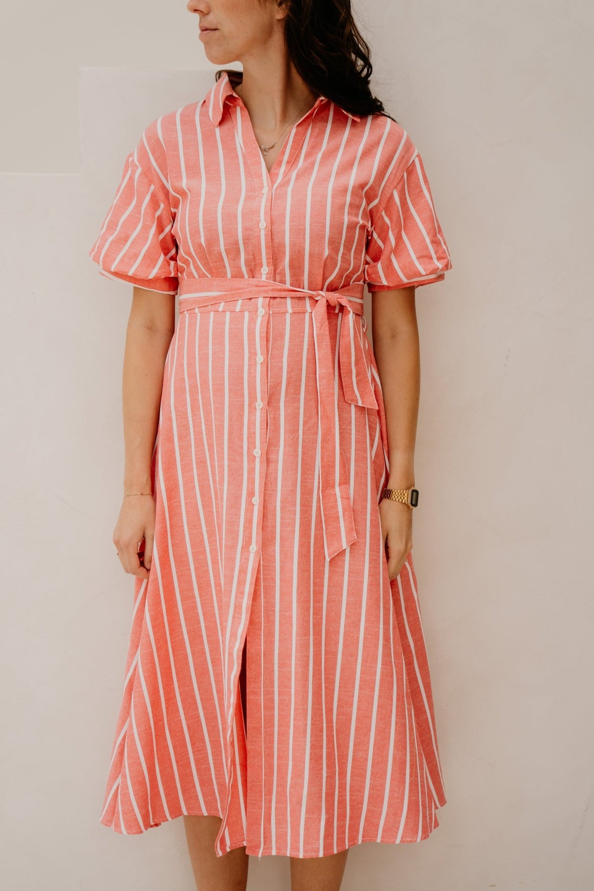Adeline dress rood gestreept - Bij Keesje - Bij Keesje - Jurk
