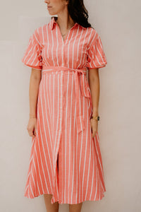 Adeline dress rood gestreept - Bij Keesje - Bij Keesje - Jurk