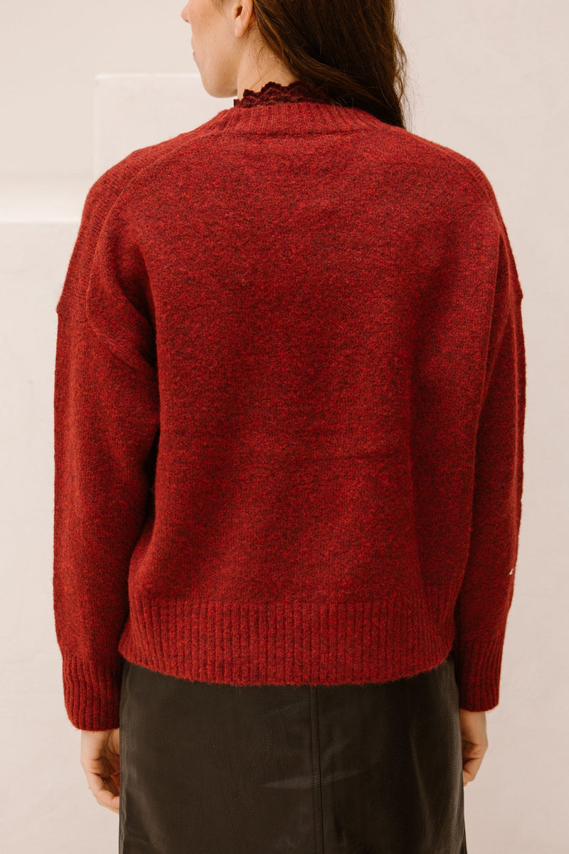 Adelynn trui donker rood - Bij Keesje - Bij Keesje