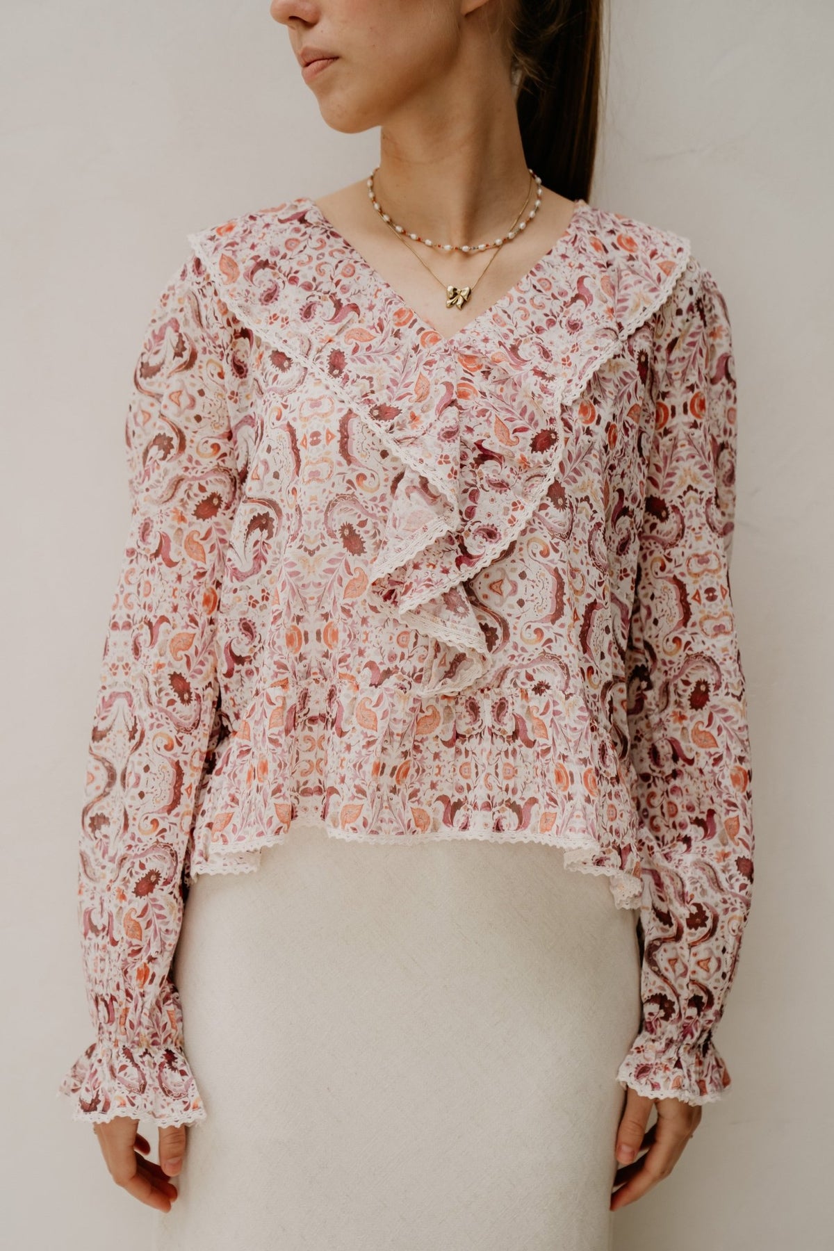 Adja paisley dance blouse rose - Bij Keesje - Neo Noir - Blouse