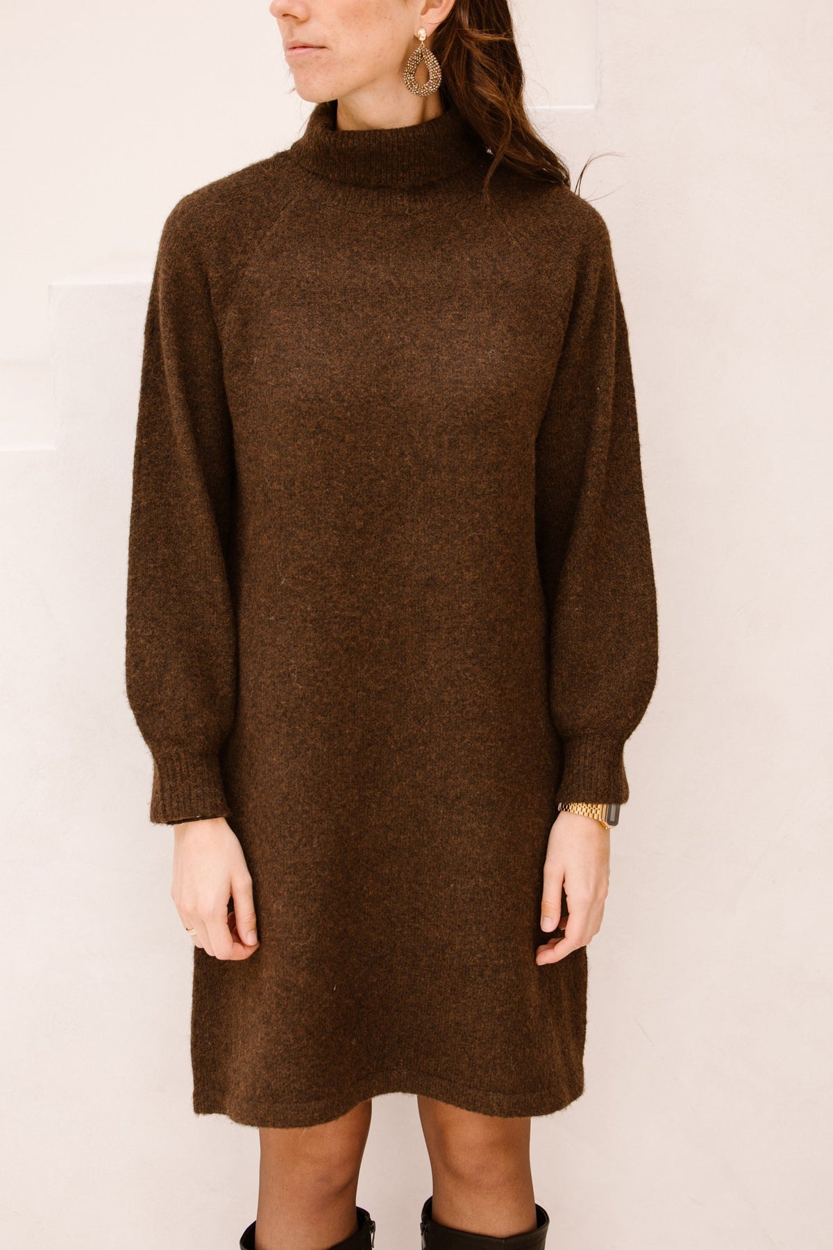 Adora sweater dress bruin - Bij Keesje - Bij Keesje