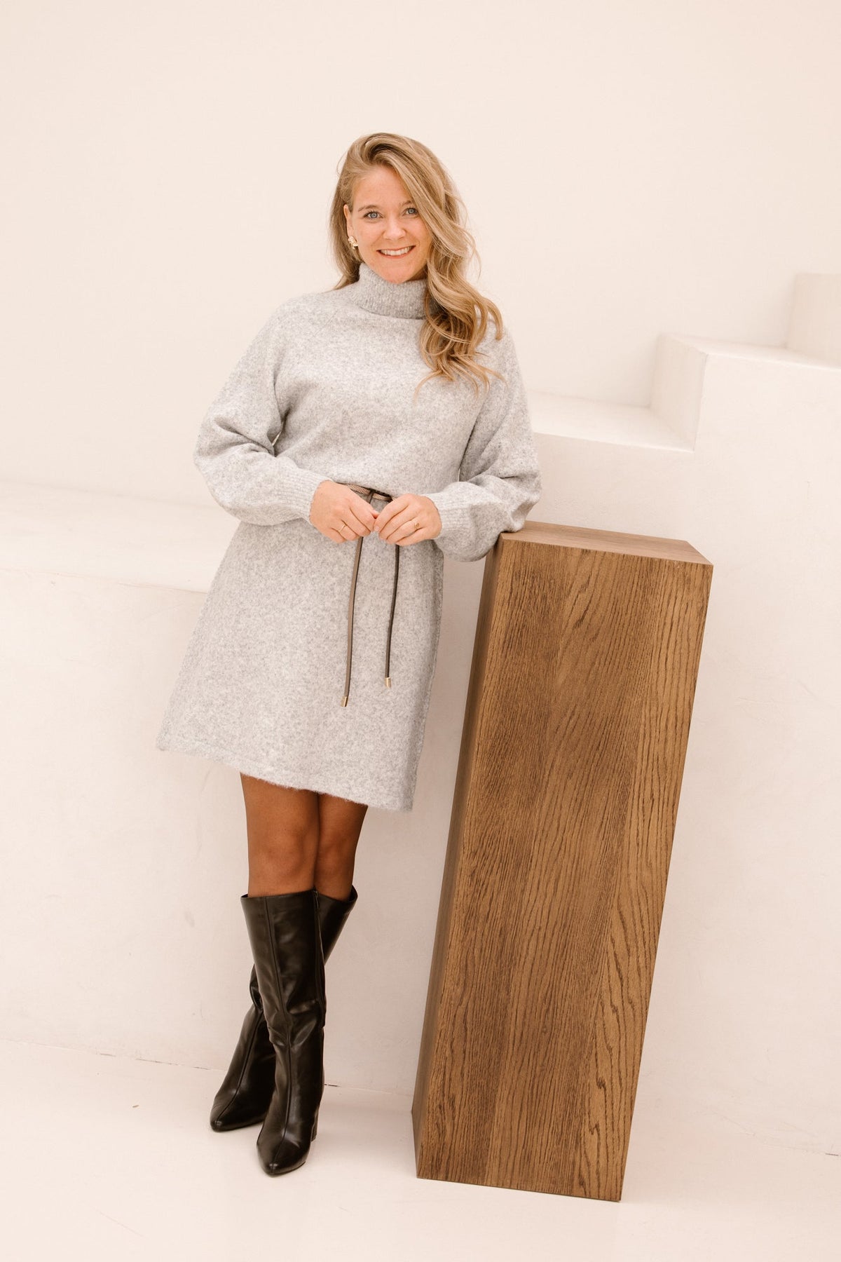 Adora sweater dress grijs - Bij Keesje - Bij Keesje