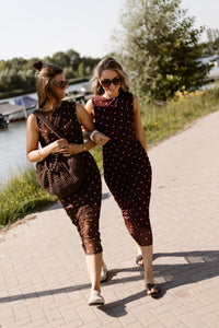 Adriana mesh polkadot dress bordeaux - Bij Keesje - Bij Keesje - Jurk