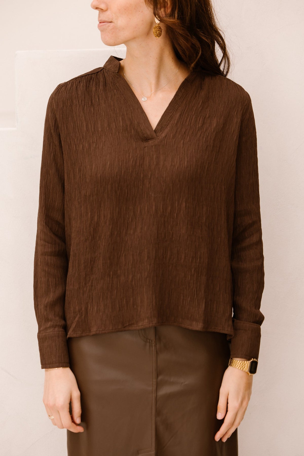 Aëlla blouse bruin - Bij Keesje - Bij Keesje