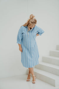 Aella dress ice blue/ off white - Bij Keesje - exxcellent - jurk