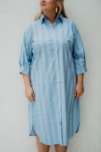 Aella dress ice blue/ off white - Bij Keesje - exxcellent - jurk