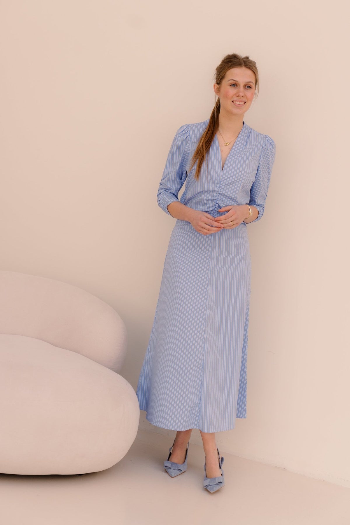 AgliaCC Stripe Dress Pale Blue - Bij Keesje - Co'couture - Jurk