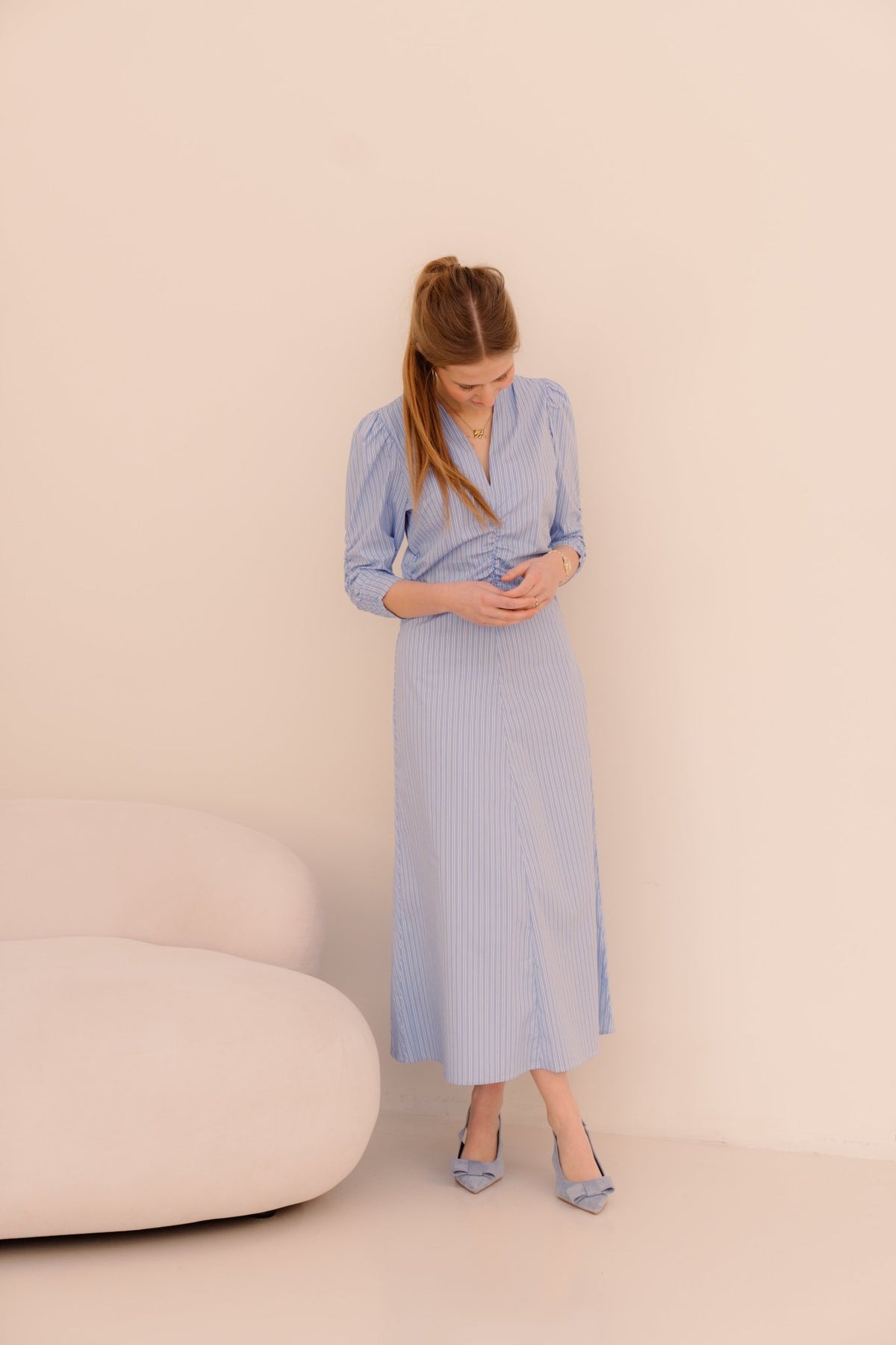 AgliaCC Stripe Dress Pale Blue - Bij Keesje - Co'couture - Jurk