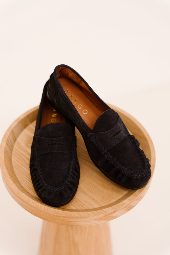 Agnes 1-d suede loafer navy - Bij Keesje - Tango - Schoenen