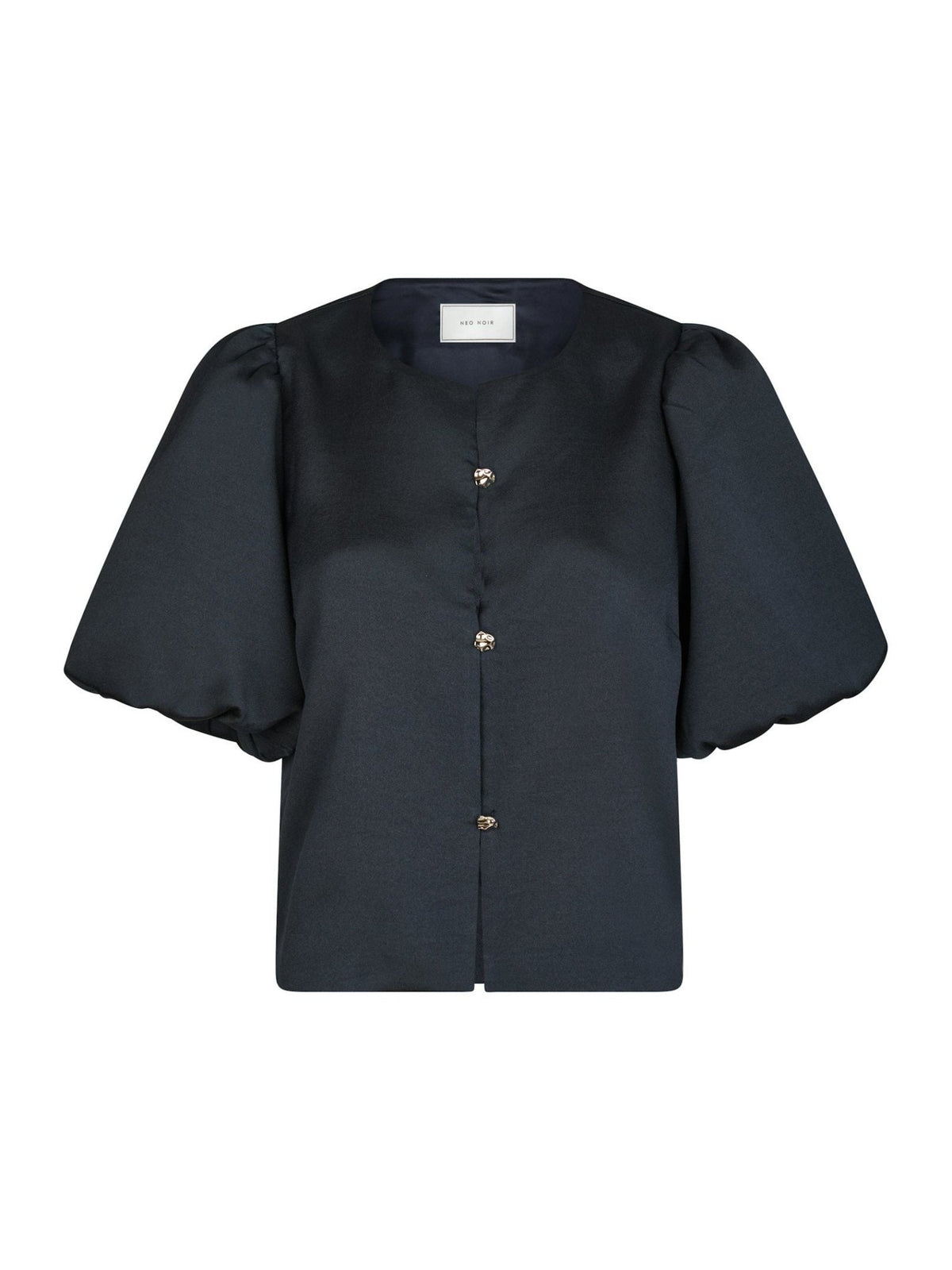 Aisa dull satin blouse navy - Bij Keesje - Neo Noir