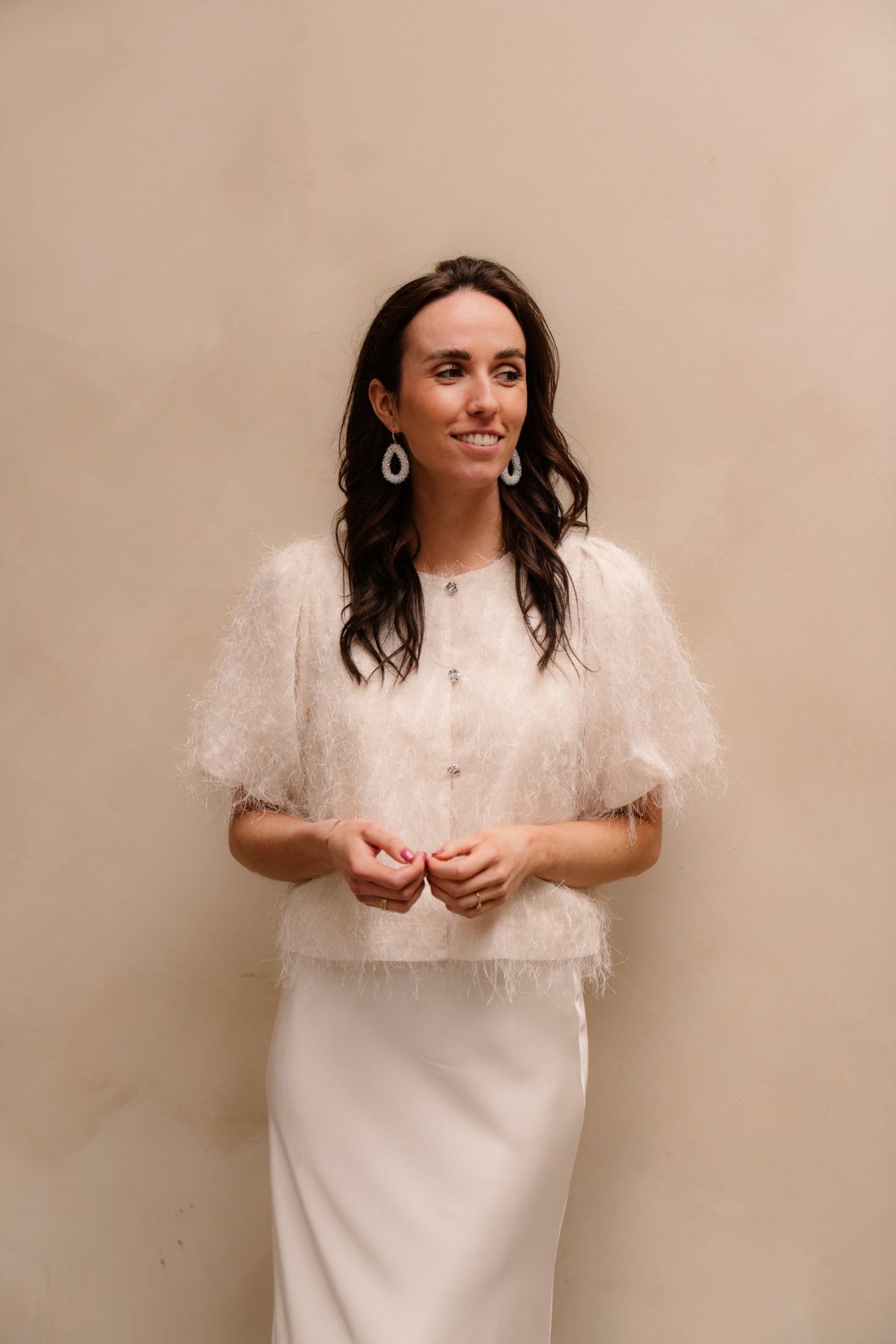 Aisa frilly blouse creme - Bij Keesje - Neo Noir - Blouse