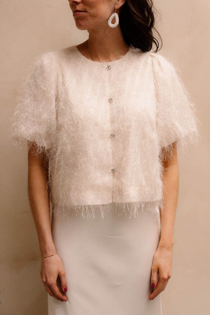 Aisa frilly blouse creme - Bij Keesje - Neo Noir - Blouse