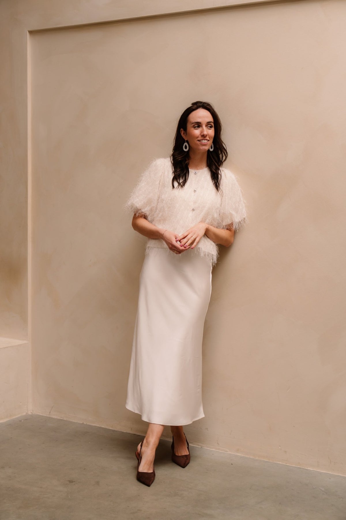 Aisa frilly blouse creme - Bij Keesje - Neo Noir - Blouse