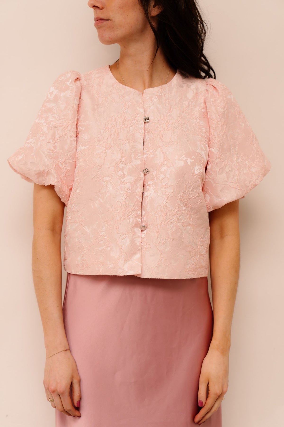 Aisa soft brocade blouse light pink - Bij Keesje - Neo Noir - Blouse