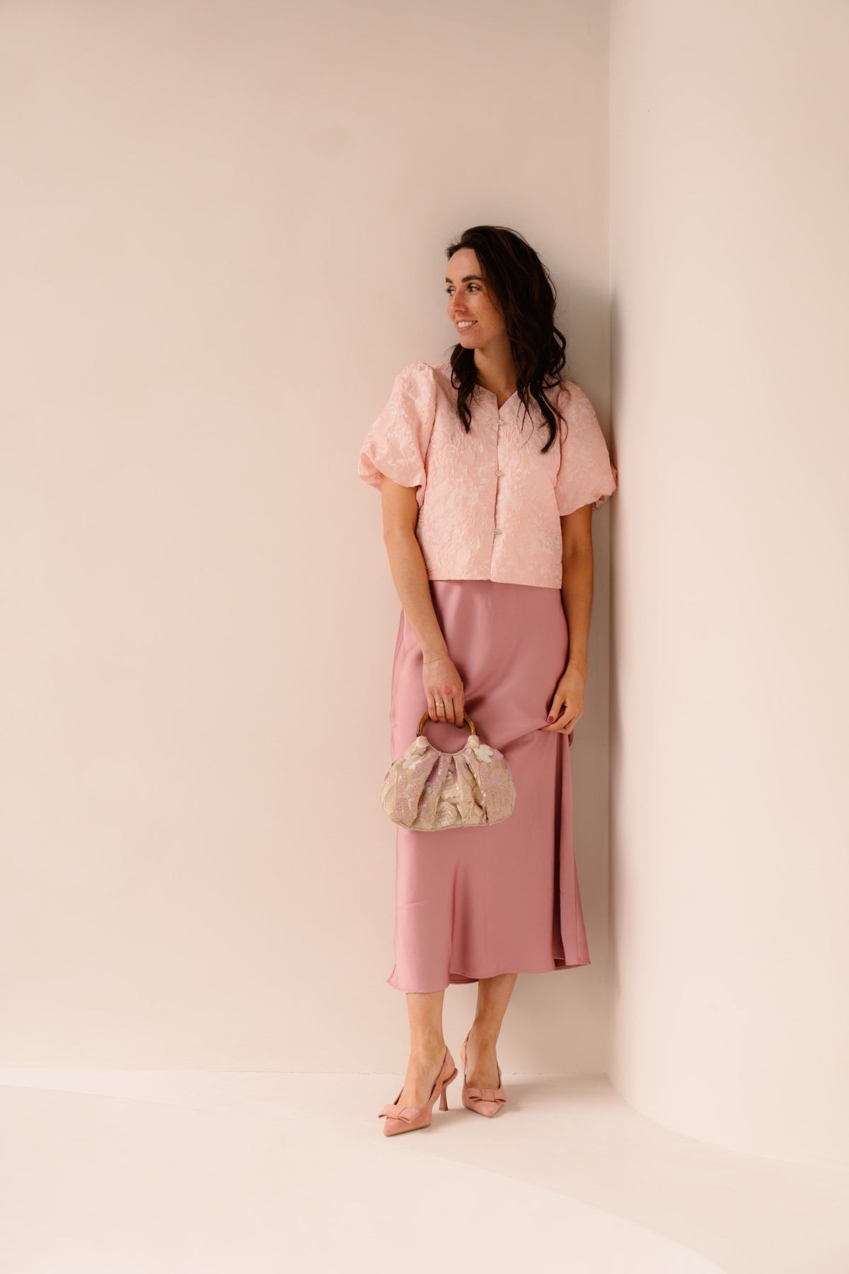 Aisa soft brocade blouse light pink - Bij Keesje - Neo Noir - Blouse