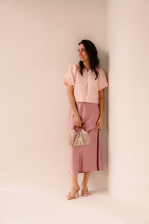 Aisa soft brocade blouse light pink - Bij Keesje - Neo Noir - Blouse