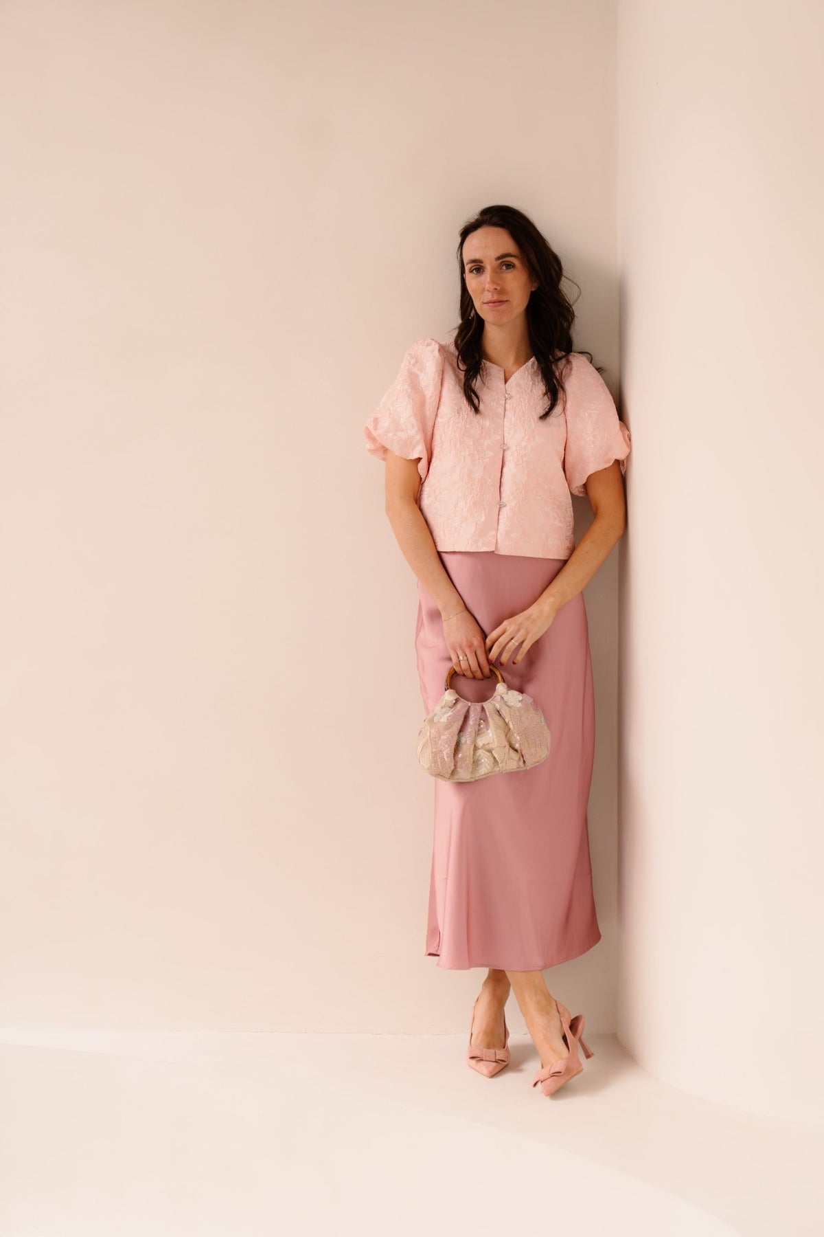 Aisa soft brocade blouse light pink - Bij Keesje - Neo Noir - Blouse