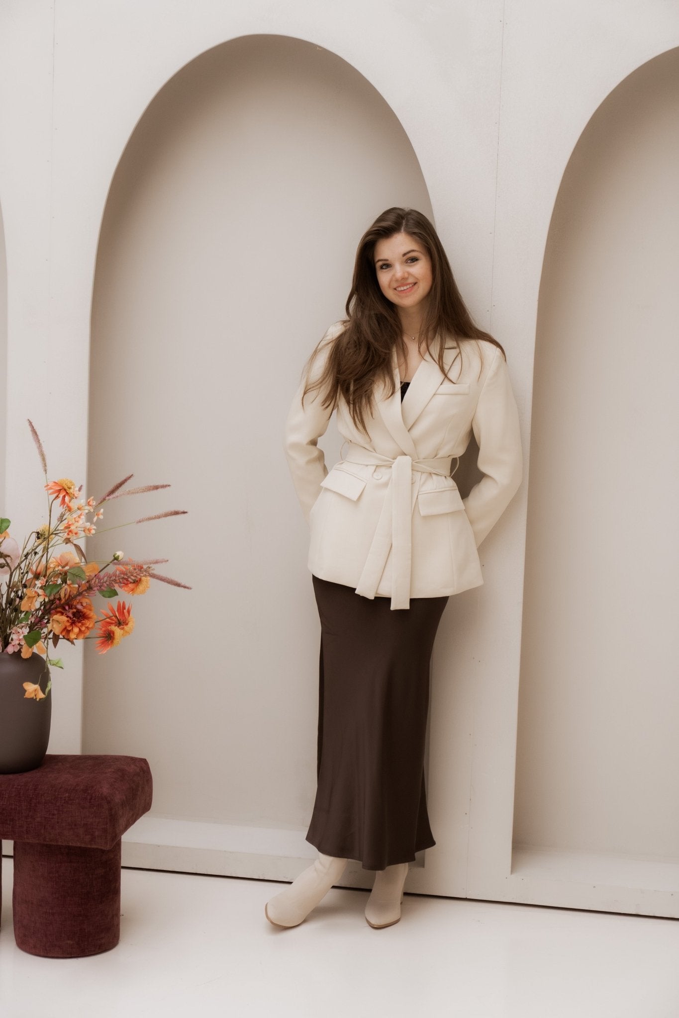Aisha Ceintuur Blazer Beige - Bij Keesje - Bij Keesje