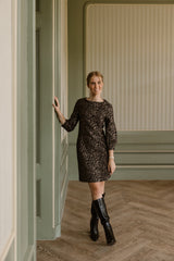Alfa leopard dress black gold