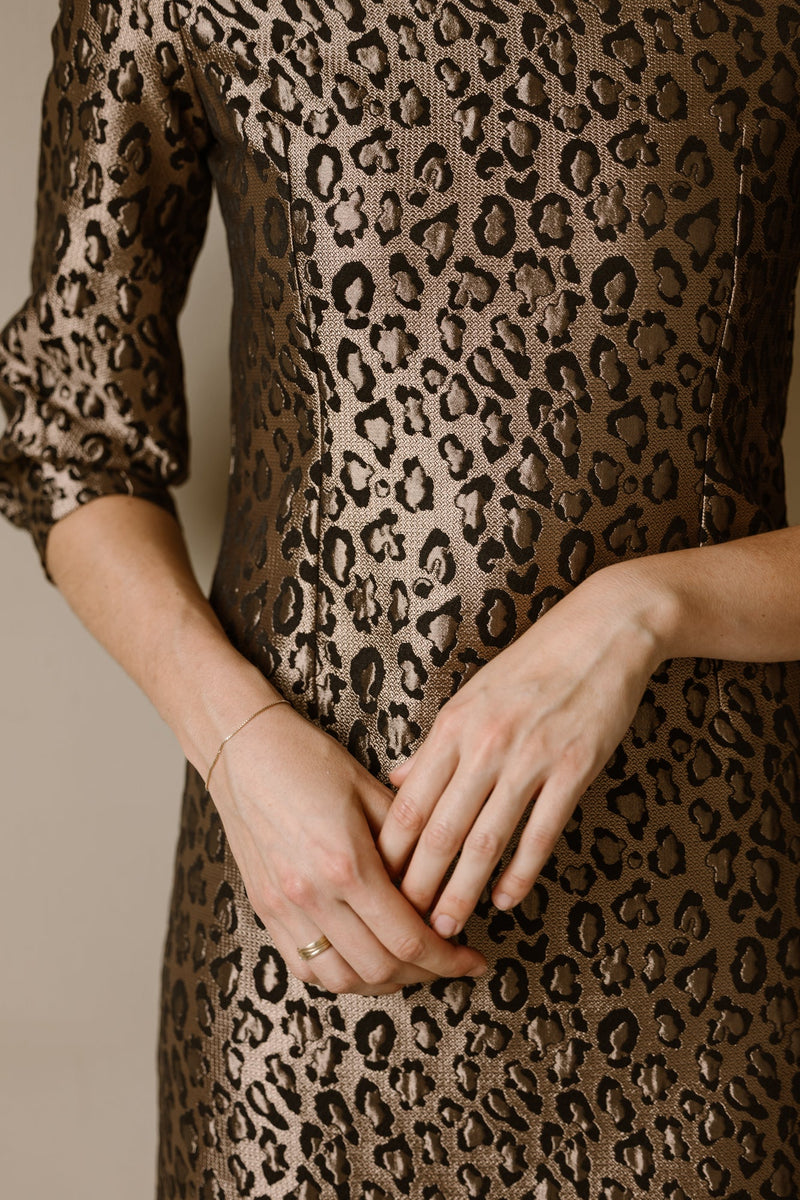 Alfa leopard dress gold black - Bij Keesje - Maere