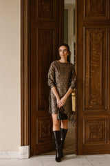 Alfa leopard dress gold black