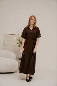 Aline wikkeljurk bruin - Bij Keesje - Bij Keesje - Jurk