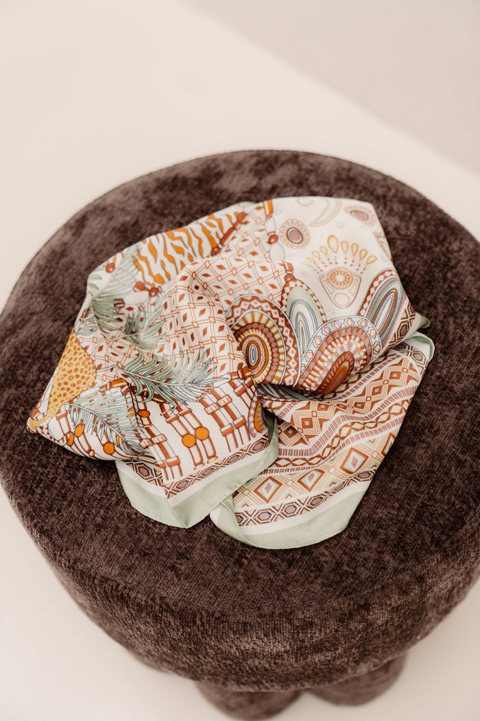 Alk sjaal print green/brown - Bij Keesje - Bij Keesje - Sjaal