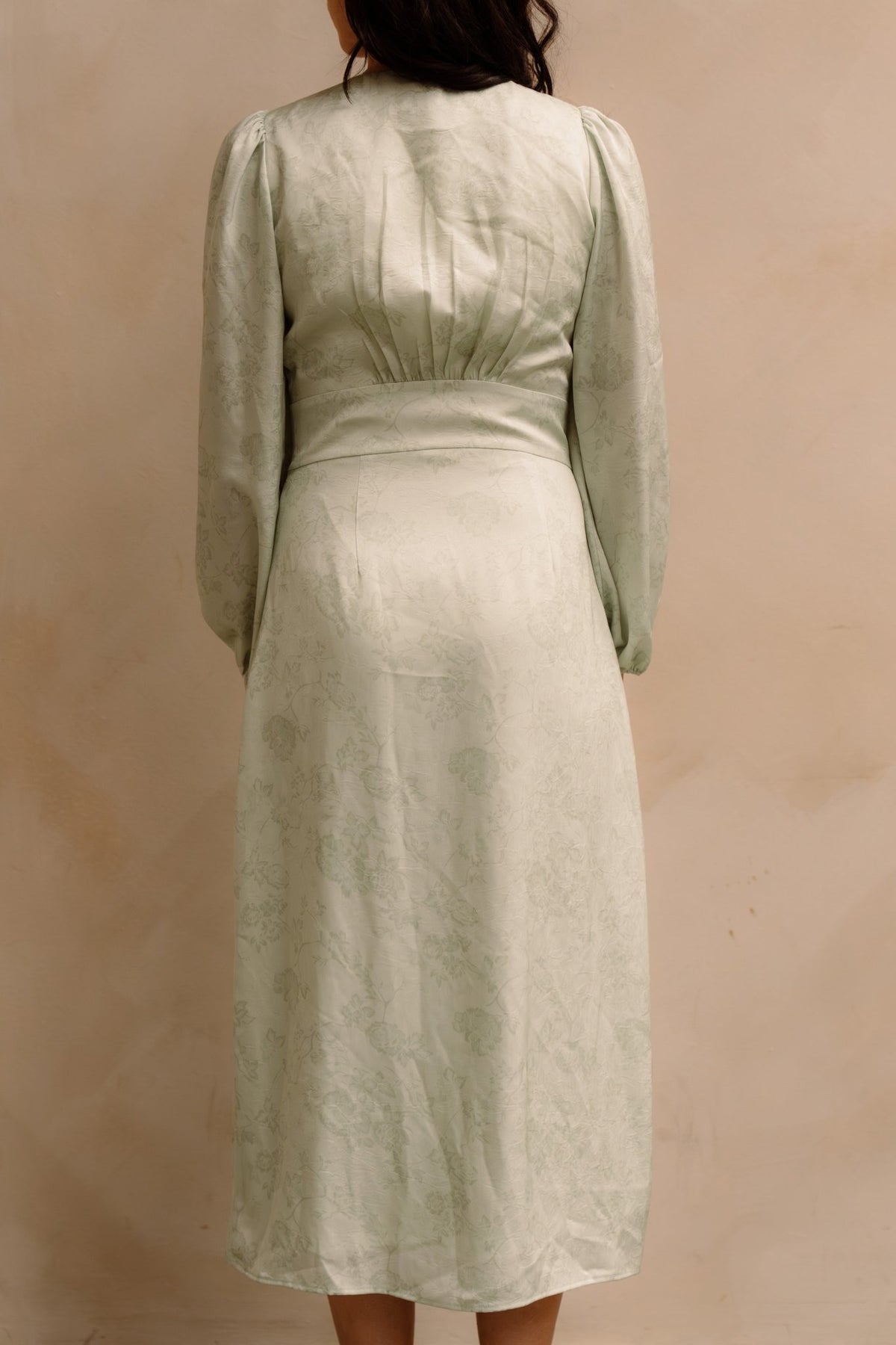 Alto pattern sateen dress light green - Bij Keesje - Neo Noir - Jurk