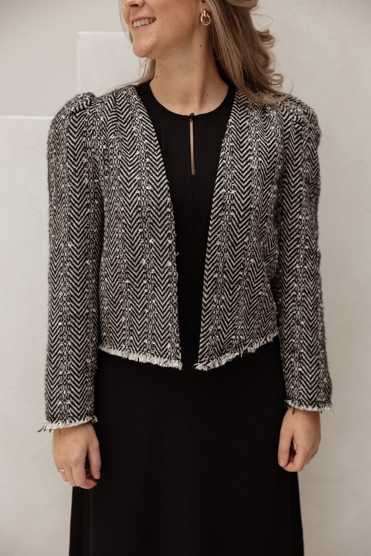 AlvieCC boucle jacket black - Bij Keesje - Co'couture