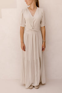 Alyssa knot dress beige - Bij Keesje - Bij Keesje - Jurk