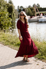 Alyssa knot dress bordeaux
