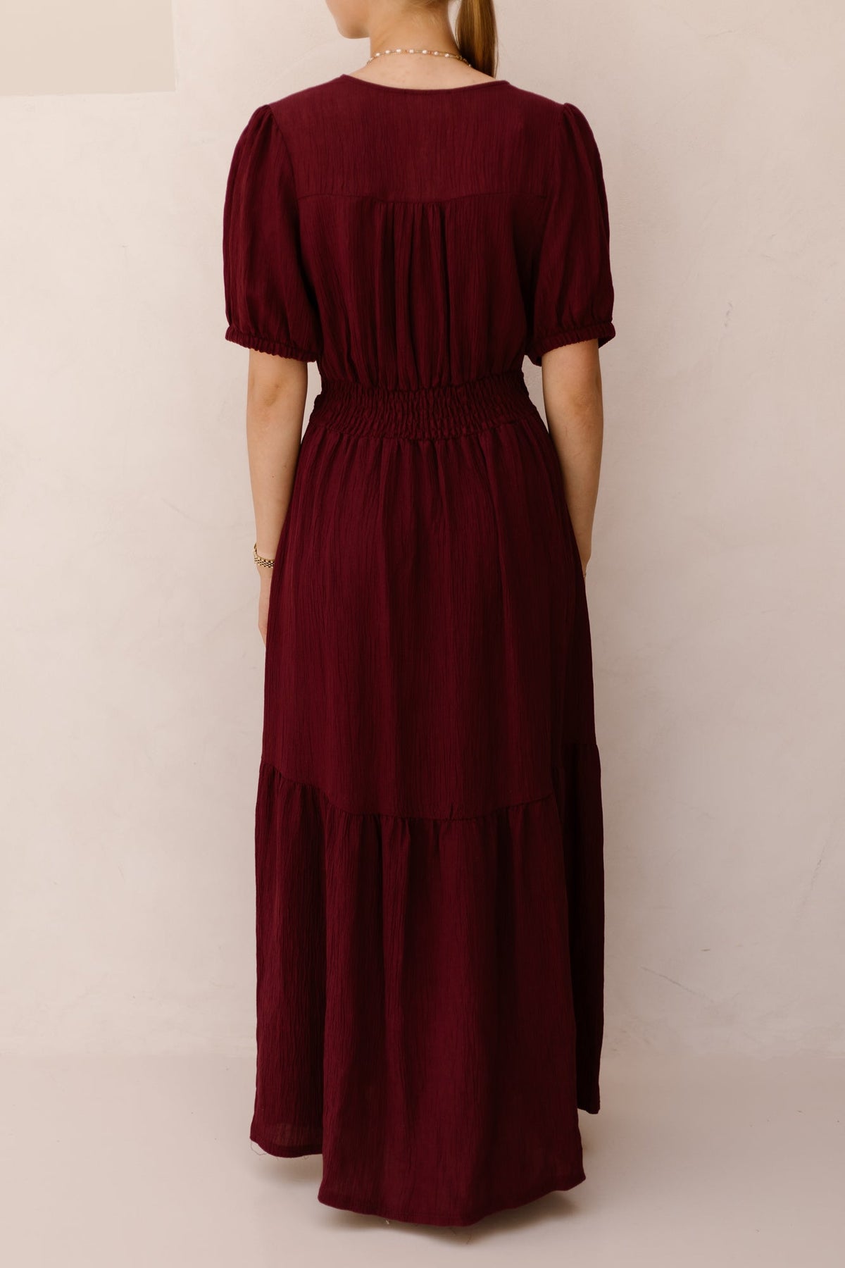 Alyssa knot dress bordeaux - Bij Keesje - Bij Keesje - Jurk