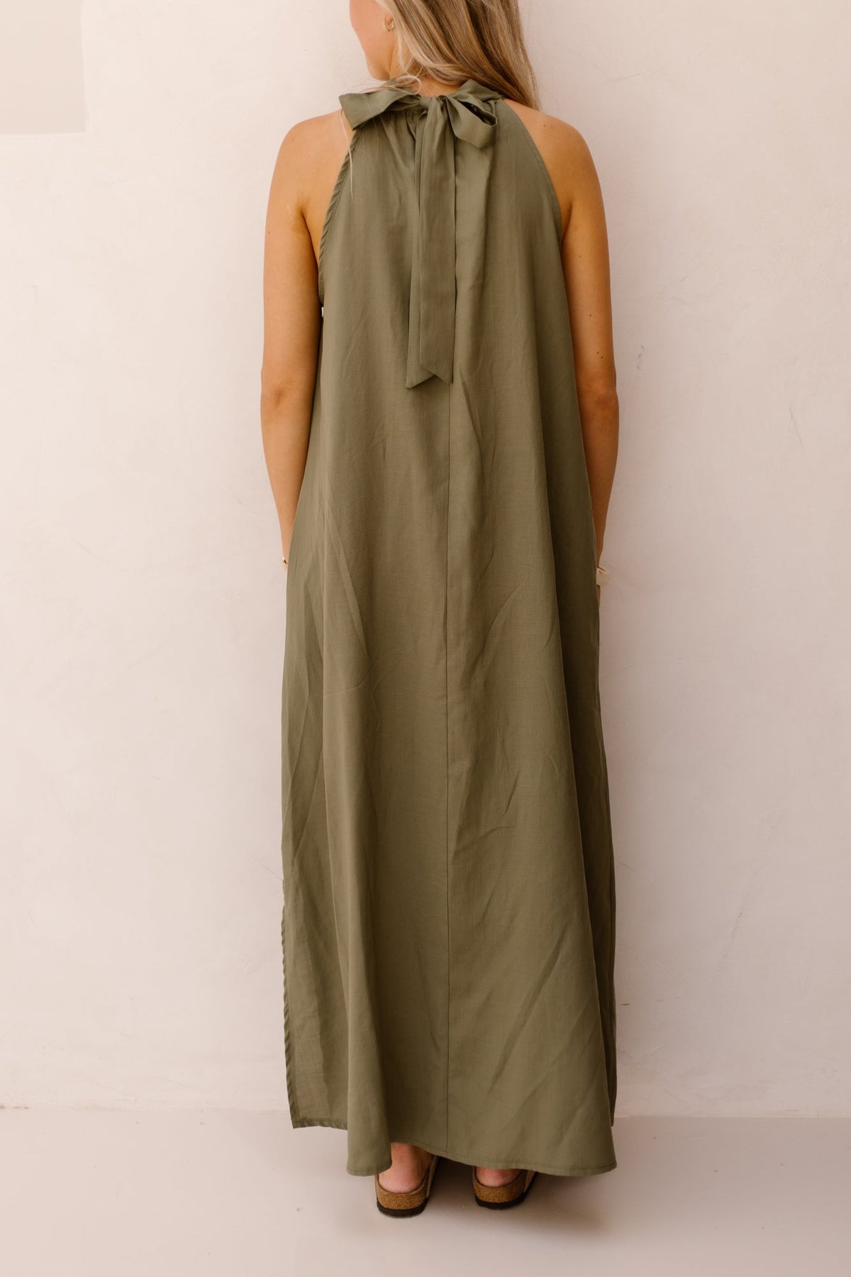 Amelia halter dress maxi army - Bij Keesje - Bij Keesje - Jurk