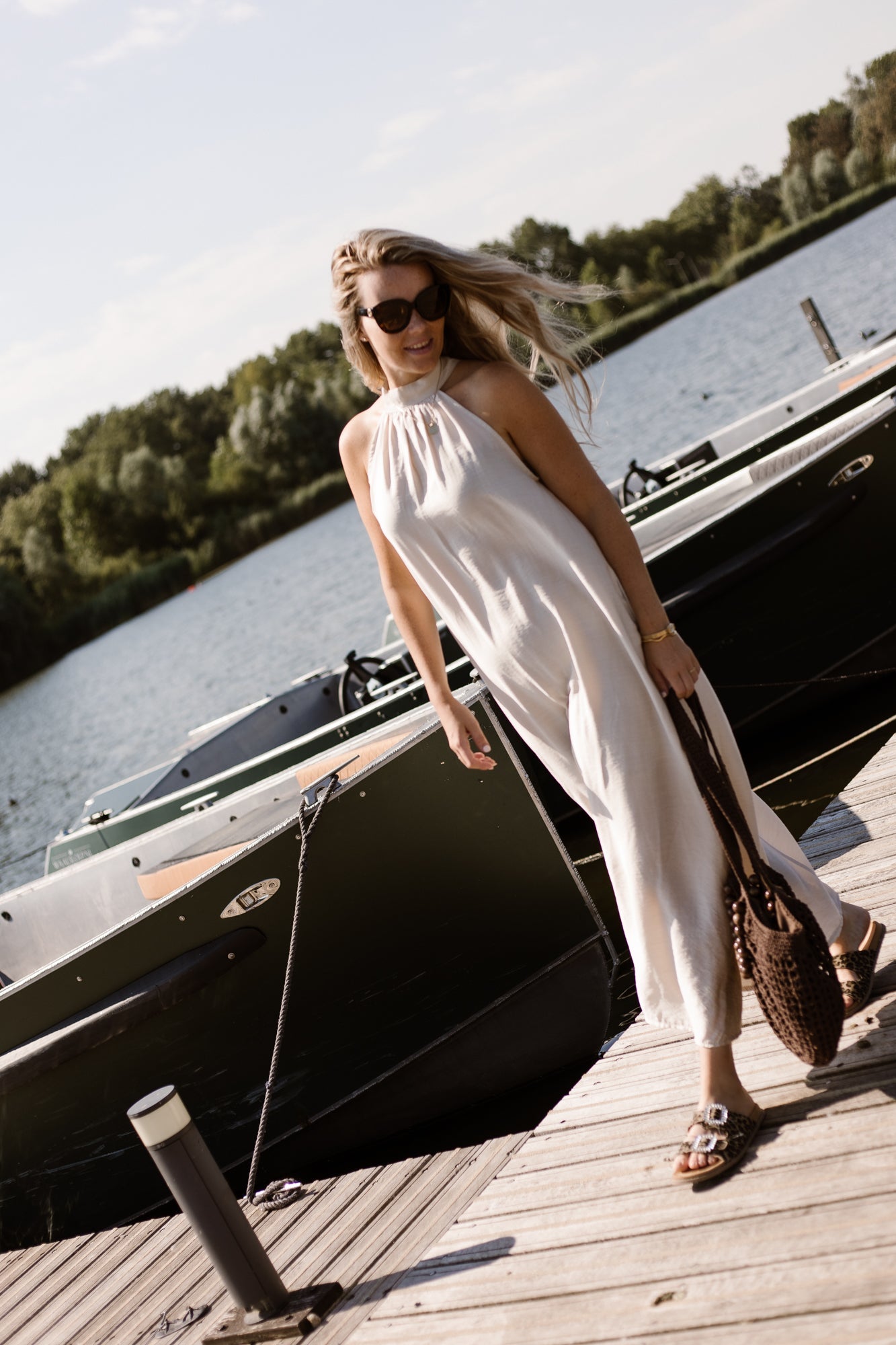 Amelia halter dress maxi beige - Bij Keesje - Bij Keesje - Jurk